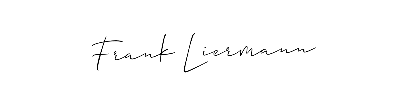 How to make Frank Liermann name signature. Use Allison_Script style for creating short signs online. This is the latest handwritten sign. Frank Liermann signature style 2 images and pictures png