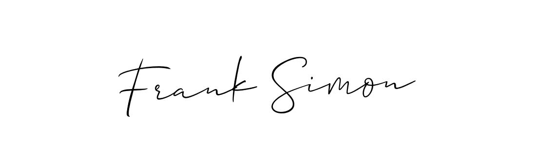 Create a beautiful signature design for name Frank Simon. With this signature (Allison_Script) fonts, you can make a handwritten signature for free. Frank Simon signature style 2 images and pictures png