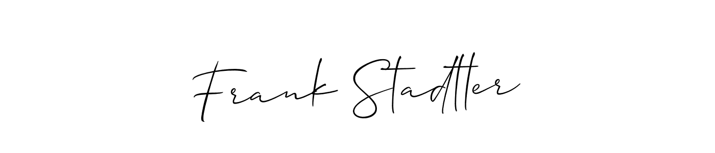 It looks lik you need a new signature style for name Frank Stadtler. Design unique handwritten (Allison_Script) signature with our free signature maker in just a few clicks. Frank Stadtler signature style 2 images and pictures png