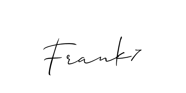 Similarly Allison_Script is the best handwritten signature design. Signature creator online .You can use it as an online autograph creator for name Frank7. Frank7 signature style 2 images and pictures png