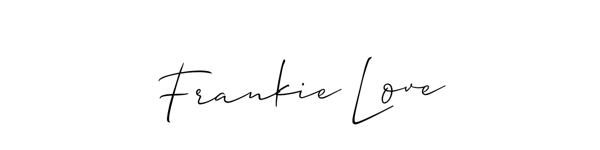 It looks lik you need a new signature style for name Frankie Love. Design unique handwritten (Allison_Script) signature with our free signature maker in just a few clicks. Frankie Love signature style 2 images and pictures png