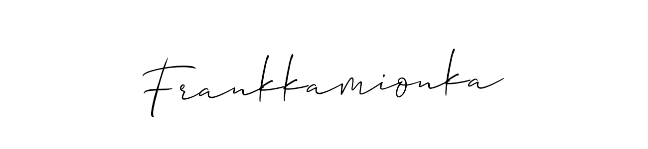 How to make Frankkamionka signature? Allison_Script is a professional autograph style. Create handwritten signature for Frankkamionka name. Frankkamionka signature style 2 images and pictures png