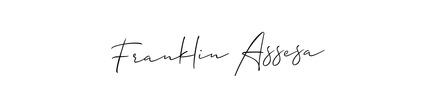 How to make Franklin Assesa name signature. Use Allison_Script style for creating short signs online. This is the latest handwritten sign. Franklin Assesa signature style 2 images and pictures png