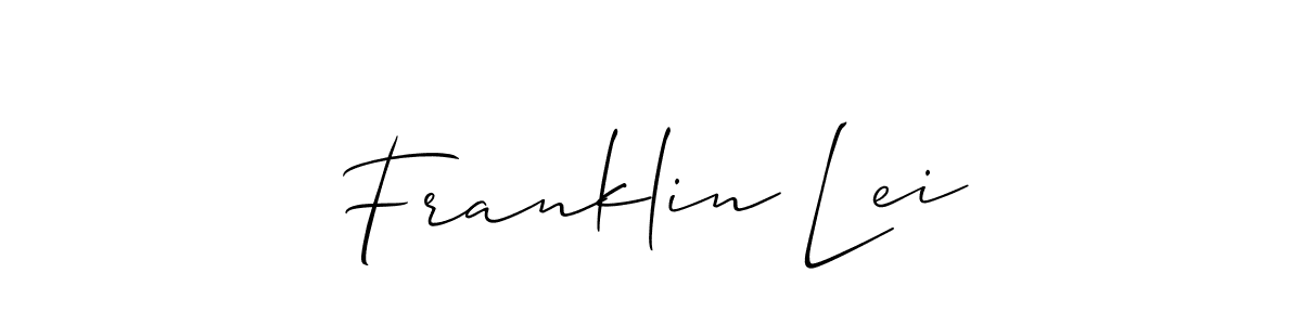 Make a beautiful signature design for name Franklin Lei. With this signature (Allison_Script) style, you can create a handwritten signature for free. Franklin Lei signature style 2 images and pictures png