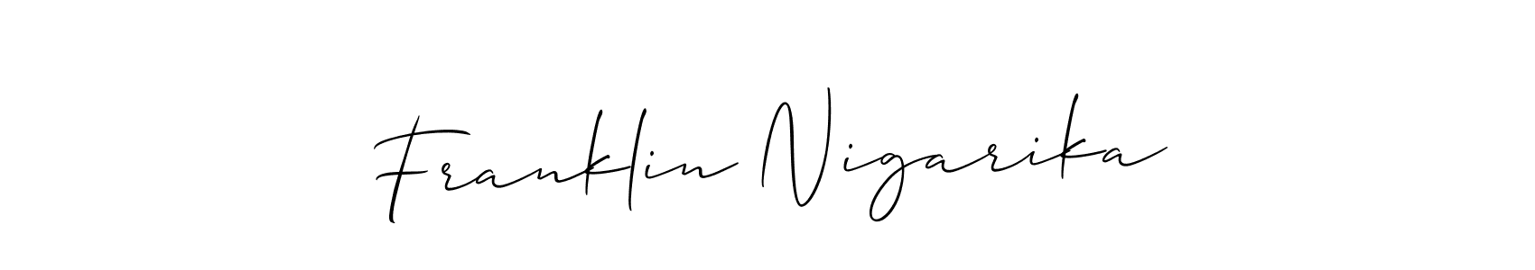 Make a beautiful signature design for name Franklin Nigarika. With this signature (Allison_Script) style, you can create a handwritten signature for free. Franklin Nigarika signature style 2 images and pictures png