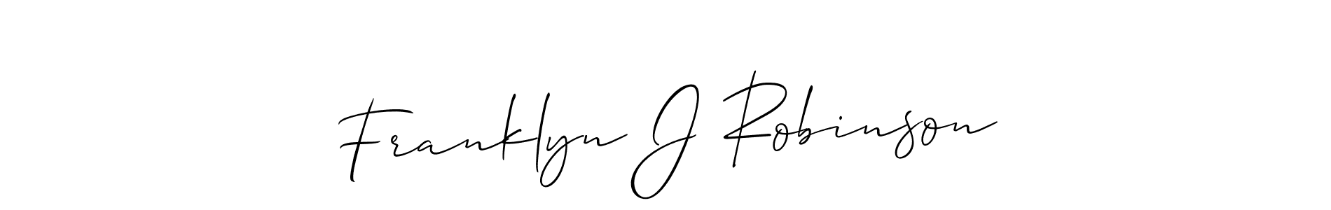 Franklyn J Robinson stylish signature style. Best Handwritten Sign (Allison_Script) for my name. Handwritten Signature Collection Ideas for my name Franklyn J Robinson. Franklyn J Robinson signature style 2 images and pictures png