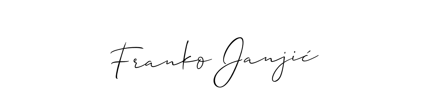 Make a short Franko Janjić signature style. Manage your documents anywhere anytime using Allison_Script. Create and add eSignatures, submit forms, share and send files easily. Franko Janjić signature style 2 images and pictures png