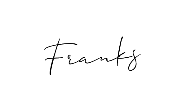 How to make Franks name signature. Use Allison_Script style for creating short signs online. This is the latest handwritten sign. Franks signature style 2 images and pictures png