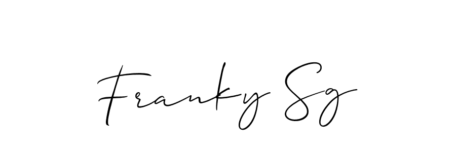 Make a beautiful signature design for name Franky Sg. With this signature (Allison_Script) style, you can create a handwritten signature for free. Franky Sg signature style 2 images and pictures png