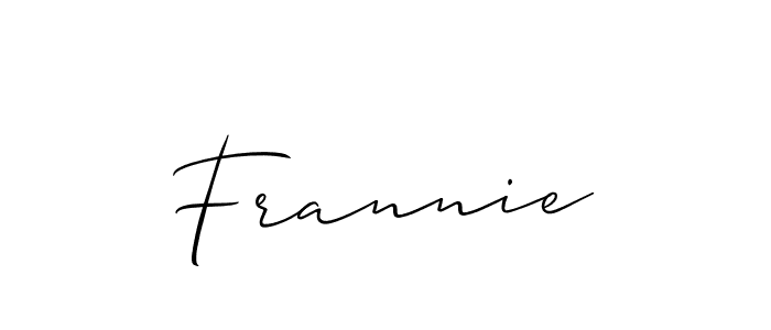 How to make Frannie signature? Allison_Script is a professional autograph style. Create handwritten signature for Frannie name. Frannie signature style 2 images and pictures png