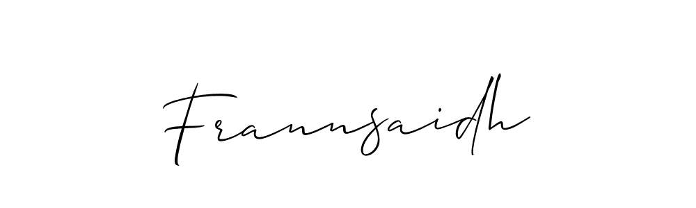 How to make Frannsaidh signature? Allison_Script is a professional autograph style. Create handwritten signature for Frannsaidh name. Frannsaidh signature style 2 images and pictures png