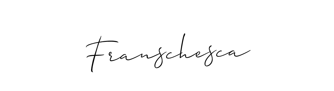 Allison_Script is a professional signature style that is perfect for those who want to add a touch of class to their signature. It is also a great choice for those who want to make their signature more unique. Get Franschesca name to fancy signature for free. Franschesca signature style 2 images and pictures png
