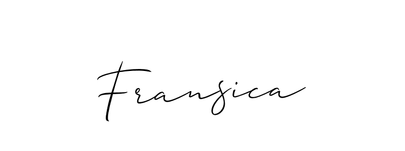 Create a beautiful signature design for name Fransica. With this signature (Allison_Script) fonts, you can make a handwritten signature for free. Fransica signature style 2 images and pictures png