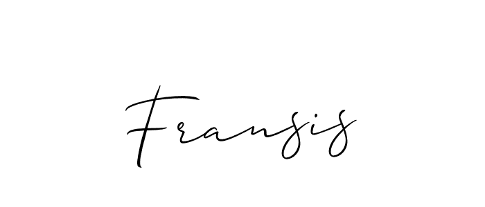 Make a beautiful signature design for name Fransis. With this signature (Allison_Script) style, you can create a handwritten signature for free. Fransis signature style 2 images and pictures png