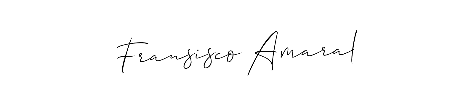 Similarly Allison_Script is the best handwritten signature design. Signature creator online .You can use it as an online autograph creator for name Fransisco Amaral. Fransisco Amaral signature style 2 images and pictures png