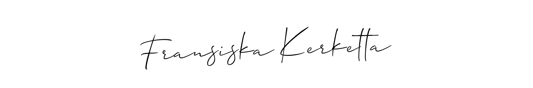 It looks lik you need a new signature style for name Fransiska Kerketta. Design unique handwritten (Allison_Script) signature with our free signature maker in just a few clicks. Fransiska Kerketta signature style 2 images and pictures png