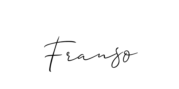 Design your own signature with our free online signature maker. With this signature software, you can create a handwritten (Allison_Script) signature for name Franso. Franso signature style 2 images and pictures png