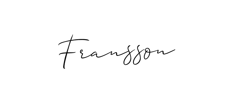if you are searching for the best signature style for your name Fransson. so please give up your signature search. here we have designed multiple signature styles  using Allison_Script. Fransson signature style 2 images and pictures png
