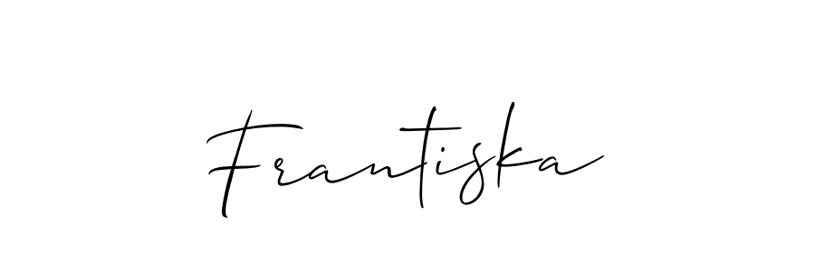 Use a signature maker to create a handwritten signature online. With this signature software, you can design (Allison_Script) your own signature for name Frantiska. Frantiska signature style 2 images and pictures png