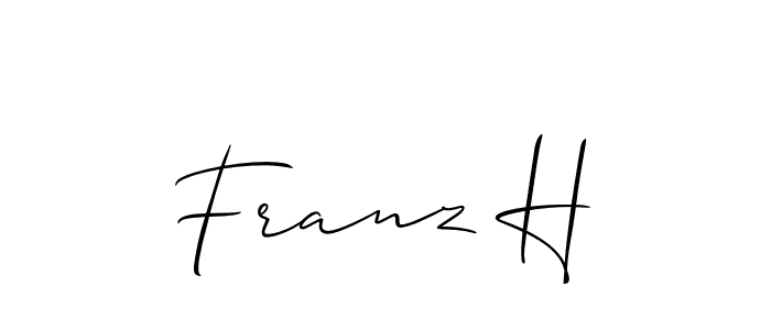 Also You can easily find your signature by using the search form. We will create Franz H name handwritten signature images for you free of cost using Allison_Script sign style. Franz H signature style 2 images and pictures png