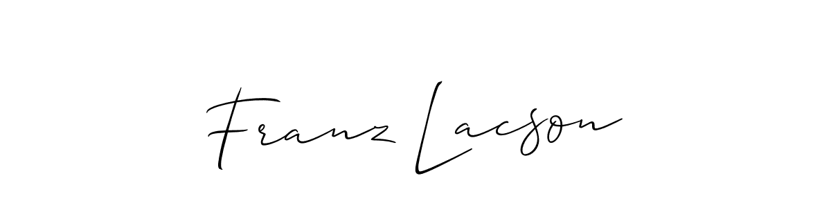 The best way (Allison_Script) to make a short signature is to pick only two or three words in your name. The name Franz Lacson include a total of six letters. For converting this name. Franz Lacson signature style 2 images and pictures png