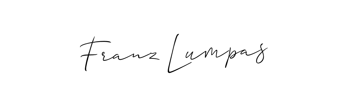 if you are searching for the best signature style for your name Franz Lumpas. so please give up your signature search. here we have designed multiple signature styles  using Allison_Script. Franz Lumpas signature style 2 images and pictures png