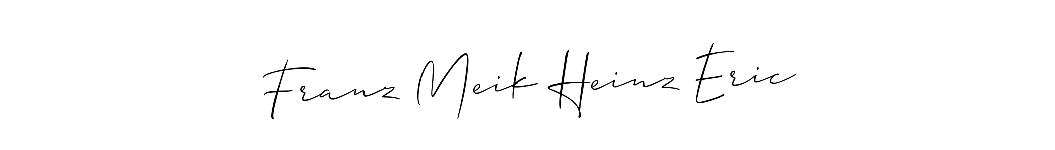 if you are searching for the best signature style for your name Franz Meik Heinz Eric. so please give up your signature search. here we have designed multiple signature styles  using Allison_Script. Franz Meik Heinz Eric signature style 2 images and pictures png
