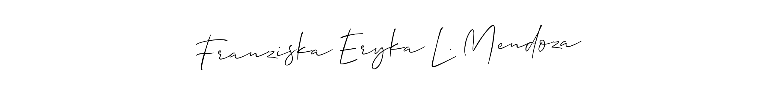 Design your own signature with our free online signature maker. With this signature software, you can create a handwritten (Allison_Script) signature for name Franziska Eryka L. Mendoza. Franziska Eryka L. Mendoza signature style 2 images and pictures png