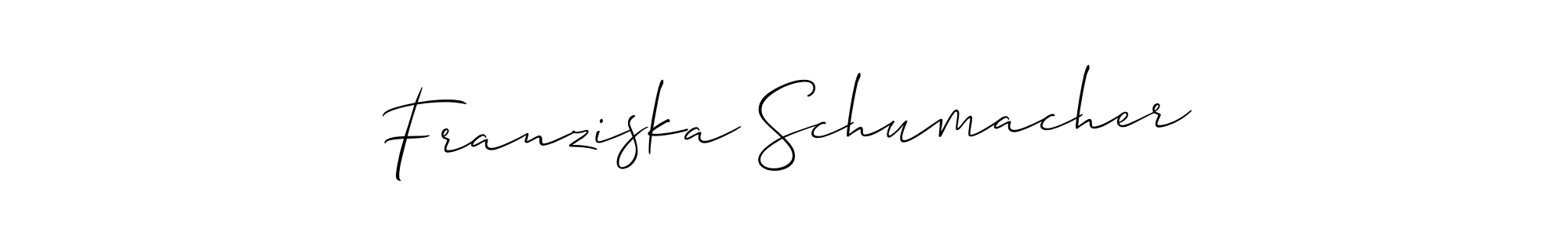 You should practise on your own different ways (Allison_Script) to write your name (Franziska Schumacher) in signature. don't let someone else do it for you. Franziska Schumacher signature style 2 images and pictures png