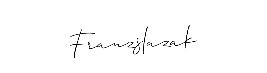 Allison_Script is a professional signature style that is perfect for those who want to add a touch of class to their signature. It is also a great choice for those who want to make their signature more unique. Get Franzslazak name to fancy signature for free. Franzslazak signature style 2 images and pictures png
