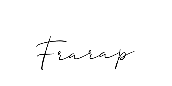 It looks lik you need a new signature style for name Frarap. Design unique handwritten (Allison_Script) signature with our free signature maker in just a few clicks. Frarap signature style 2 images and pictures png