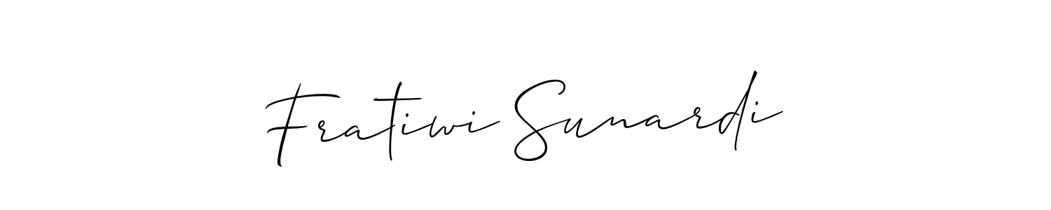 Allison_Script is a professional signature style that is perfect for those who want to add a touch of class to their signature. It is also a great choice for those who want to make their signature more unique. Get Fratiwi Sunardi name to fancy signature for free. Fratiwi Sunardi signature style 2 images and pictures png