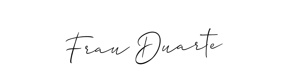 Use a signature maker to create a handwritten signature online. With this signature software, you can design (Allison_Script) your own signature for name Frau Duarte. Frau Duarte signature style 2 images and pictures png