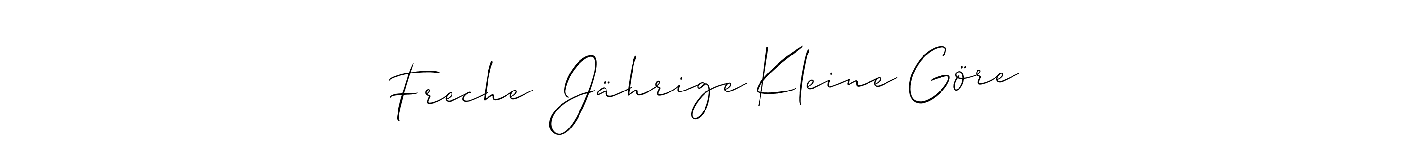 This is the best signature style for the Freche  Jährige Kleine Göre name. Also you like these signature font (Allison_Script). Mix name signature. Freche  Jährige Kleine Göre signature style 2 images and pictures png