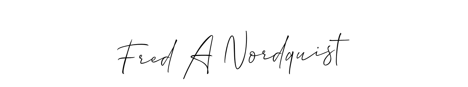 The best way (Allison_Script) to make a short signature is to pick only two or three words in your name. The name Fred A Nordquist include a total of six letters. For converting this name. Fred A Nordquist signature style 2 images and pictures png