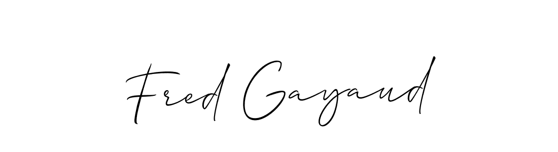 How to make Fred Gayaud name signature. Use Allison_Script style for creating short signs online. This is the latest handwritten sign. Fred Gayaud signature style 2 images and pictures png