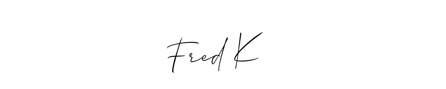 It looks lik you need a new signature style for name Fred K☠️✨. Design unique handwritten (Allison_Script) signature with our free signature maker in just a few clicks. Fred K☠️✨ signature style 2 images and pictures png