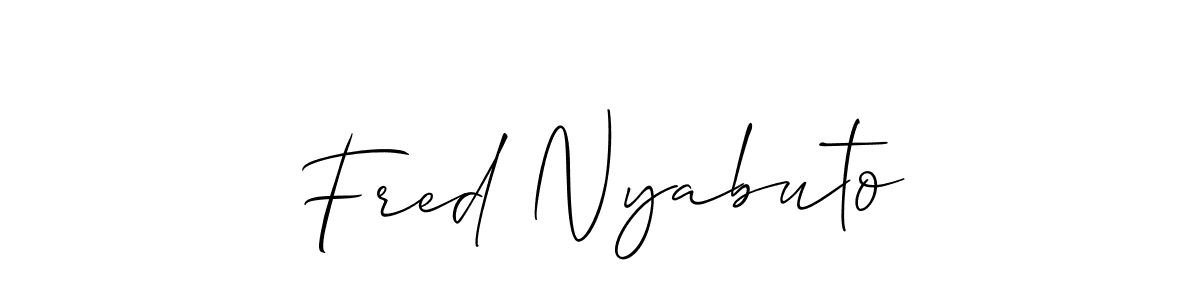 Use a signature maker to create a handwritten signature online. With this signature software, you can design (Allison_Script) your own signature for name Fred Nyabuto. Fred Nyabuto signature style 2 images and pictures png