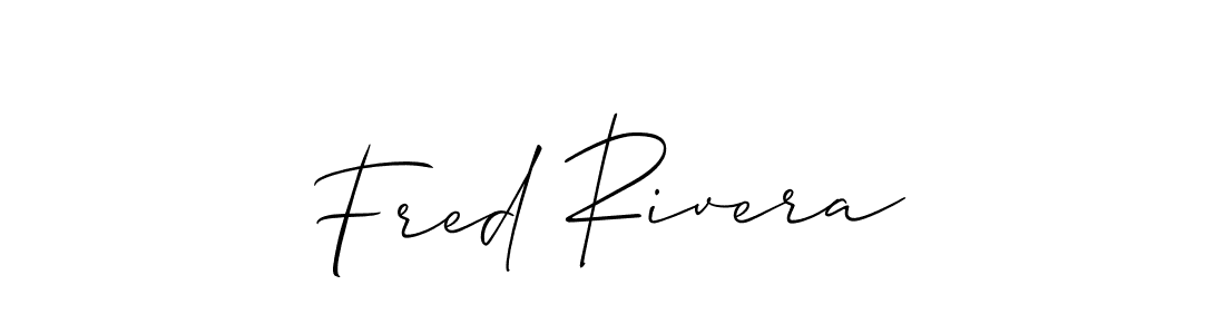 Use a signature maker to create a handwritten signature online. With this signature software, you can design (Allison_Script) your own signature for name Fred Rivera. Fred Rivera signature style 2 images and pictures png