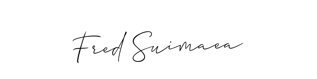 How to make Fred Suimaea name signature. Use Allison_Script style for creating short signs online. This is the latest handwritten sign. Fred Suimaea signature style 2 images and pictures png