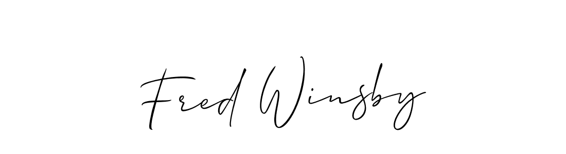 Make a beautiful signature design for name Fred Winsby. With this signature (Allison_Script) style, you can create a handwritten signature for free. Fred Winsby signature style 2 images and pictures png