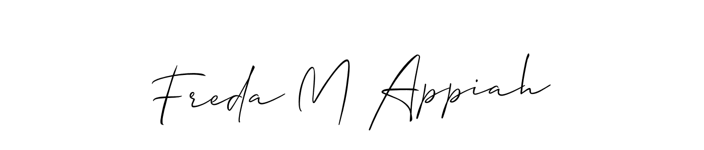 Make a beautiful signature design for name Freda M Appiah. With this signature (Allison_Script) style, you can create a handwritten signature for free. Freda M Appiah signature style 2 images and pictures png