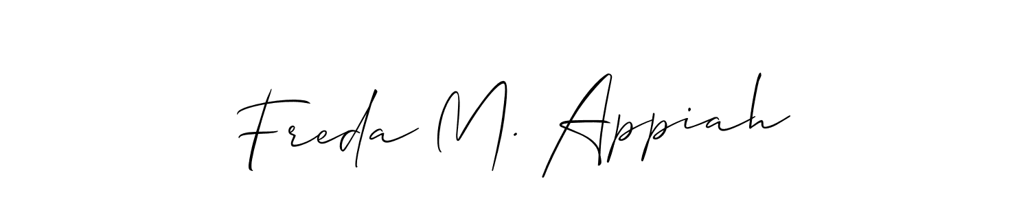 Design your own signature with our free online signature maker. With this signature software, you can create a handwritten (Allison_Script) signature for name Freda M. Appiah. Freda M. Appiah signature style 2 images and pictures png