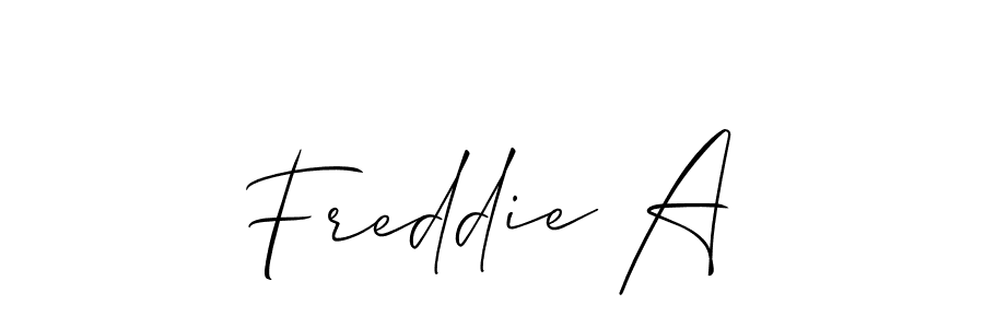 Also You can easily find your signature by using the search form. We will create Freddie A name handwritten signature images for you free of cost using Allison_Script sign style. Freddie A signature style 2 images and pictures png