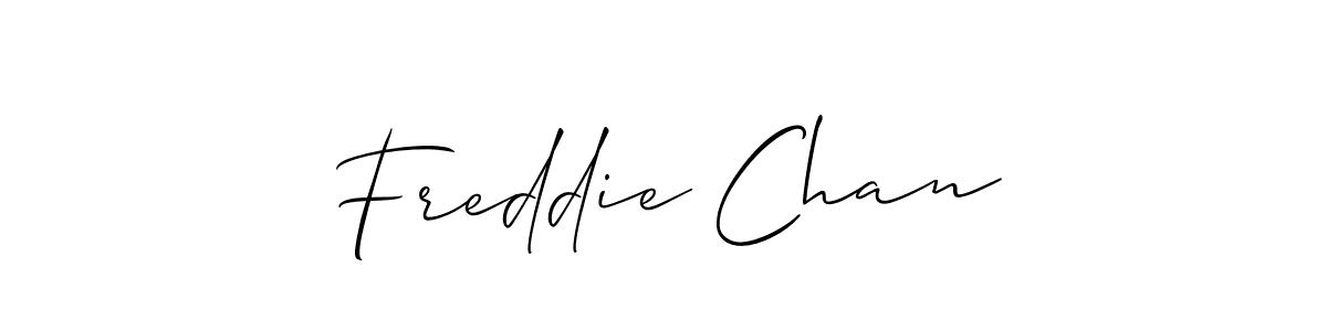 How to make Freddie Chan name signature. Use Allison_Script style for creating short signs online. This is the latest handwritten sign. Freddie Chan signature style 2 images and pictures png