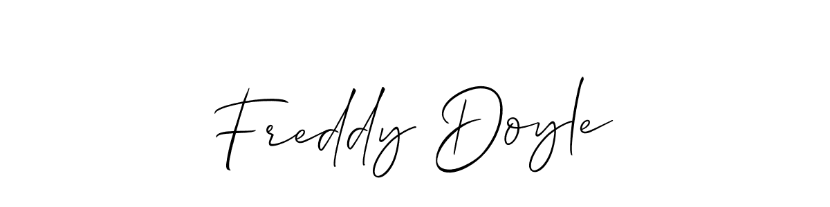 The best way (Allison_Script) to make a short signature is to pick only two or three words in your name. The name Freddy Doyle include a total of six letters. For converting this name. Freddy Doyle signature style 2 images and pictures png