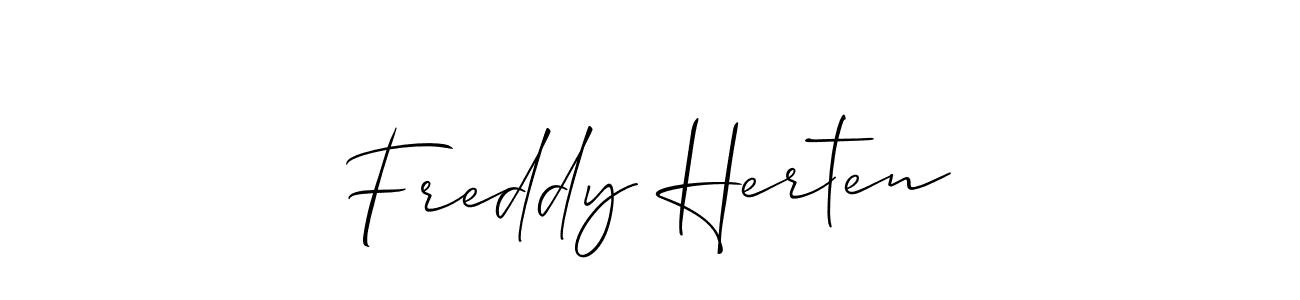 The best way (Allison_Script) to make a short signature is to pick only two or three words in your name. The name Freddy Herten include a total of six letters. For converting this name. Freddy Herten signature style 2 images and pictures png