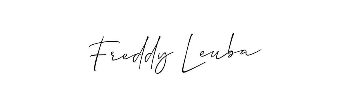 Use a signature maker to create a handwritten signature online. With this signature software, you can design (Allison_Script) your own signature for name Freddy Leuba. Freddy Leuba signature style 2 images and pictures png