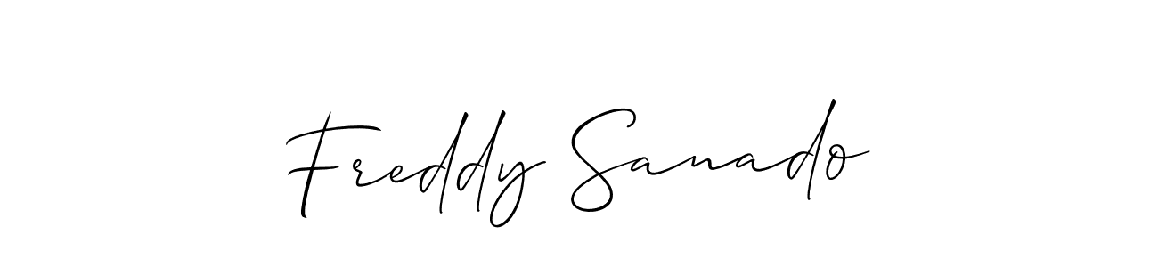 Check out images of Autograph of Freddy Sanado name. Actor Freddy Sanado Signature Style. Allison_Script is a professional sign style online. Freddy Sanado signature style 2 images and pictures png