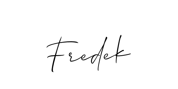 Fredek stylish signature style. Best Handwritten Sign (Allison_Script) for my name. Handwritten Signature Collection Ideas for my name Fredek. Fredek signature style 2 images and pictures png